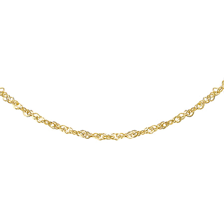 9K Yellow Gold Diamond Cut Twist Curb Chain 20 Inch 1.2 grams