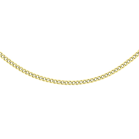 9K Yellow Gold High Finish Flat Curb Chain 20 Inch 2 grams