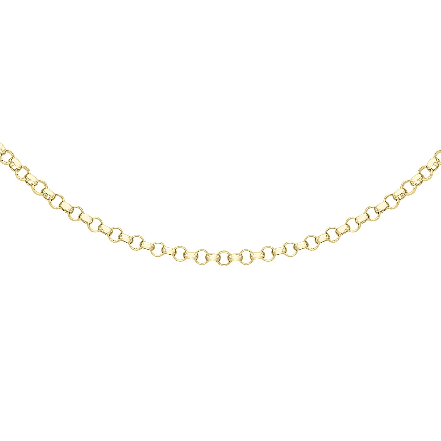 9K Yellow Gold High Finish Round Belcher Chain 20 Inch, 2.9 grams
