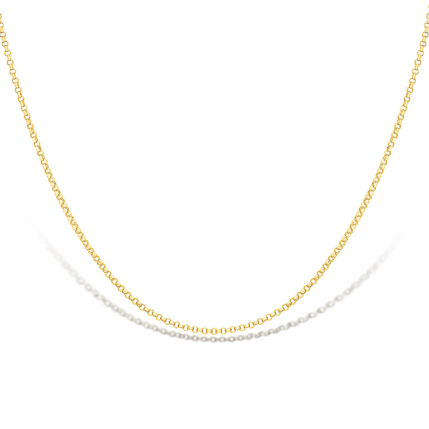 9K Yellow Gold High Finish Round Belcher Chain 20 Inch, 2.9 grams