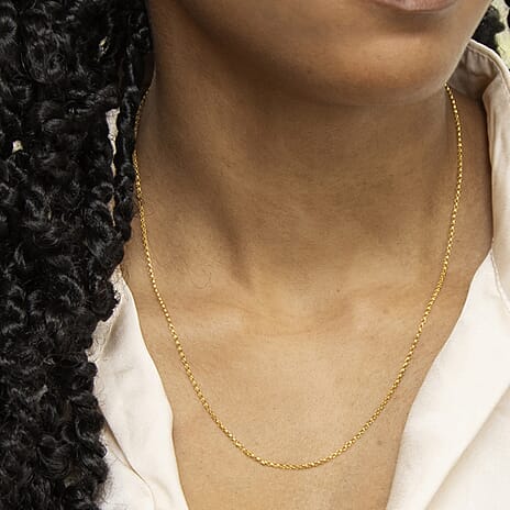 9K Yellow Gold High Finish Round Belcher Chain 20 Inch, 2.9 grams