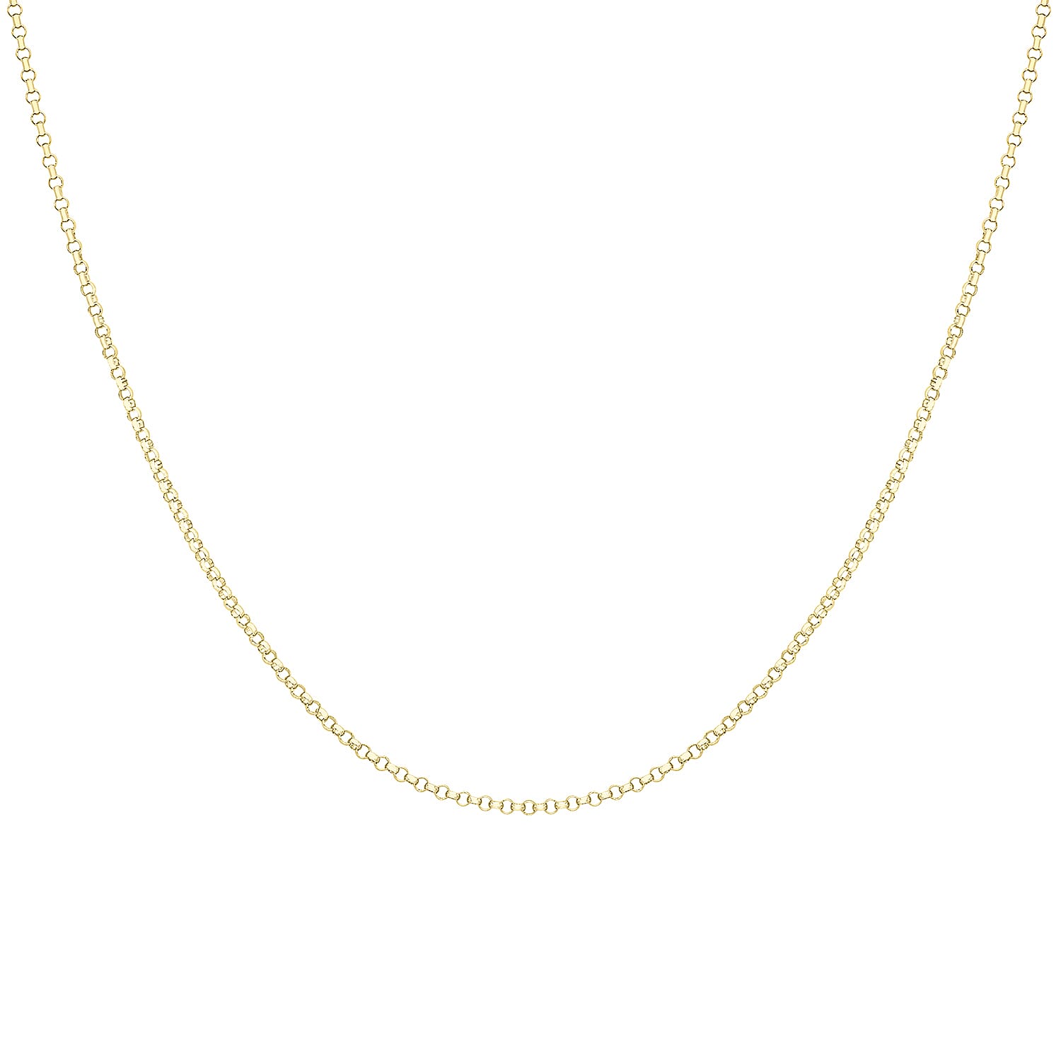9K Yellow Gold High Finish Round Belcher Chain 20 Inch, 2.9 grams