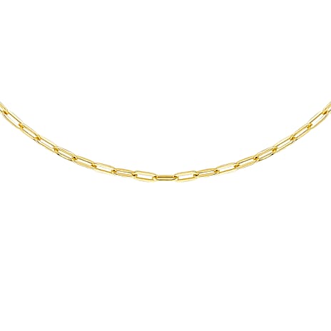 9K Yellow Gold High Finish 2.3MM Paperclip Chain 20 Inch, 2.1 grams