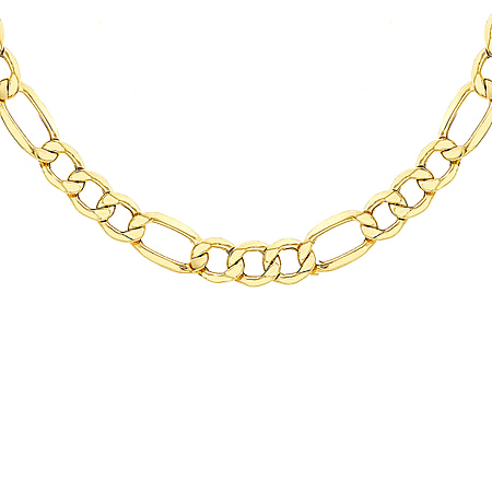9K Yellow Gold Diamond Cut Figaro Chain 20 Inch 5.4 grams
