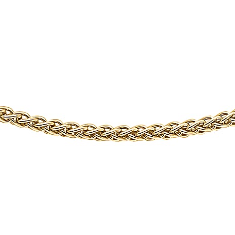 9K Yellow Gold High Finish Spiga Chain 20 Inch, 2.6 grams