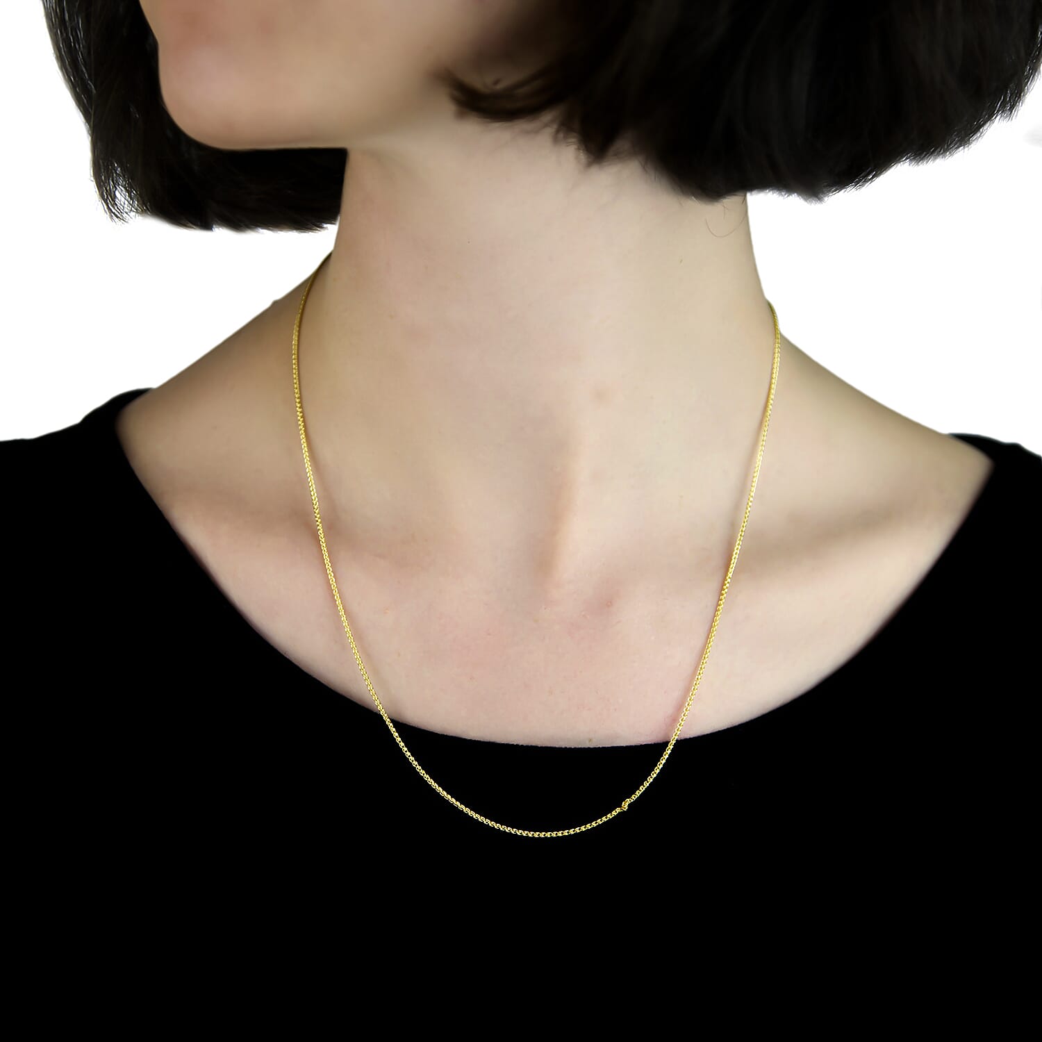 9K Yellow Gold High Finish Spiga Chain 20 Inch, 2.6 grams