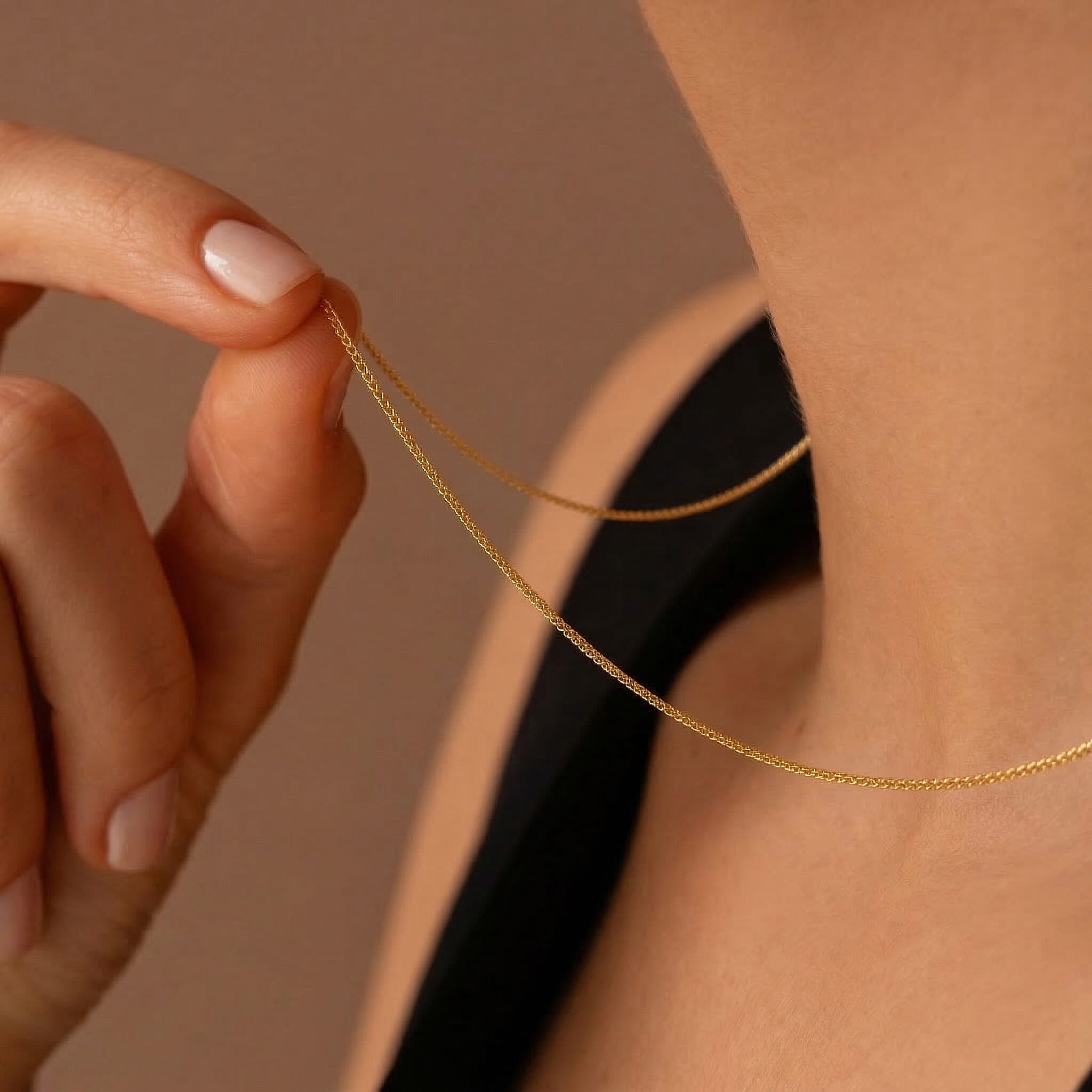 9K Yellow Gold High Finish Spiga Chain 20 Inch, 2.6 grams