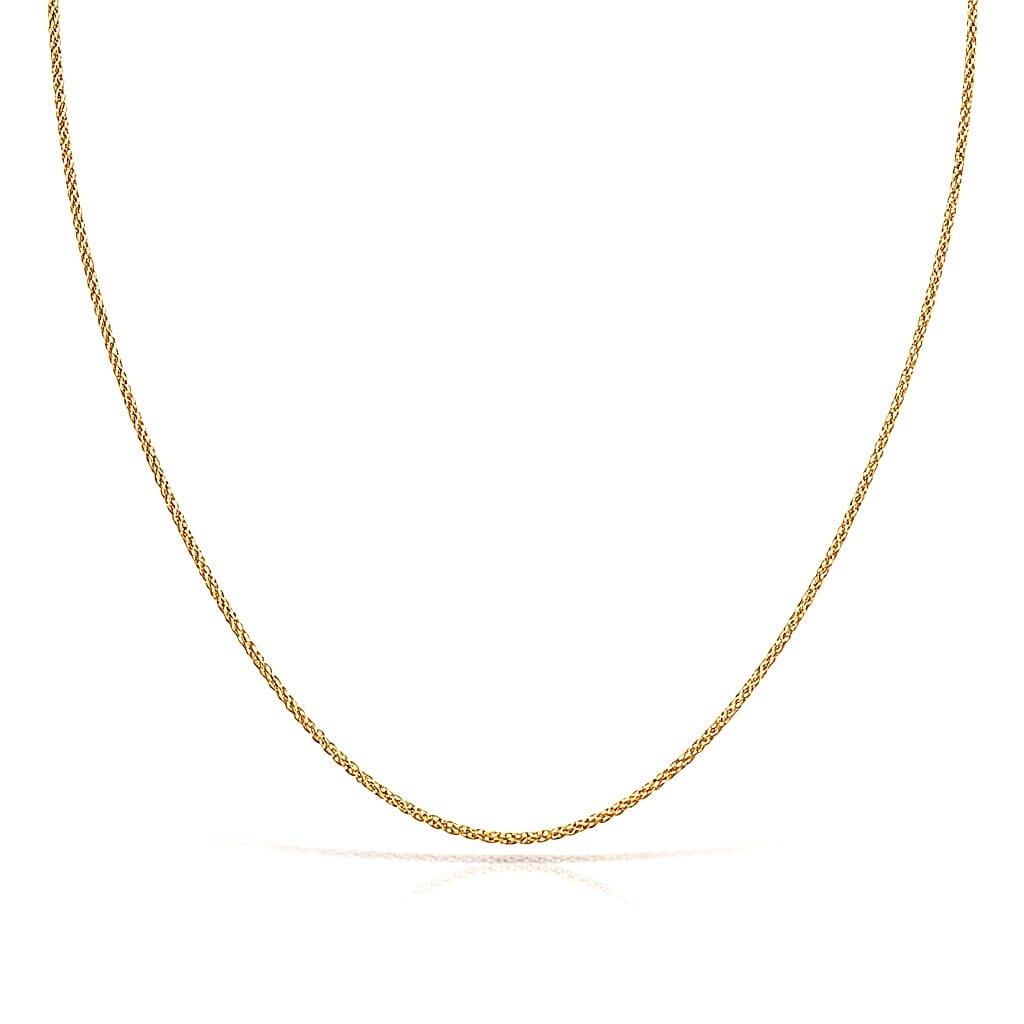 9K Yellow Gold High Finish Spiga Chain 20 Inch, 2.6 grams