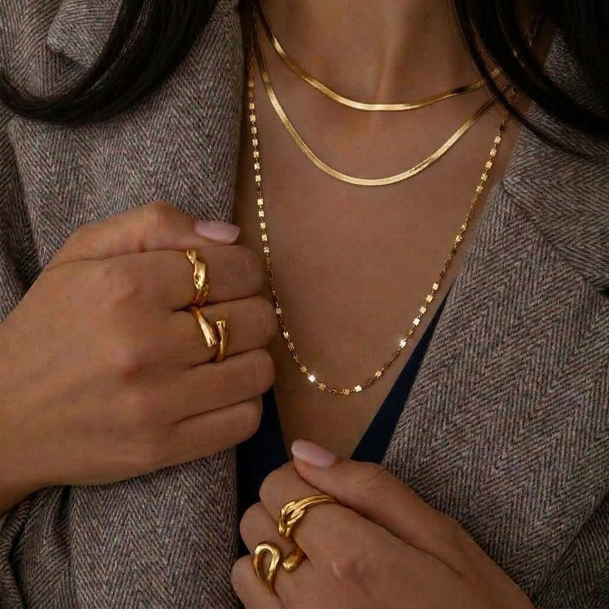 9K Yellow Gold High Finish 1.8MM Forzatina Chain 20 Inch, 0.97 grams