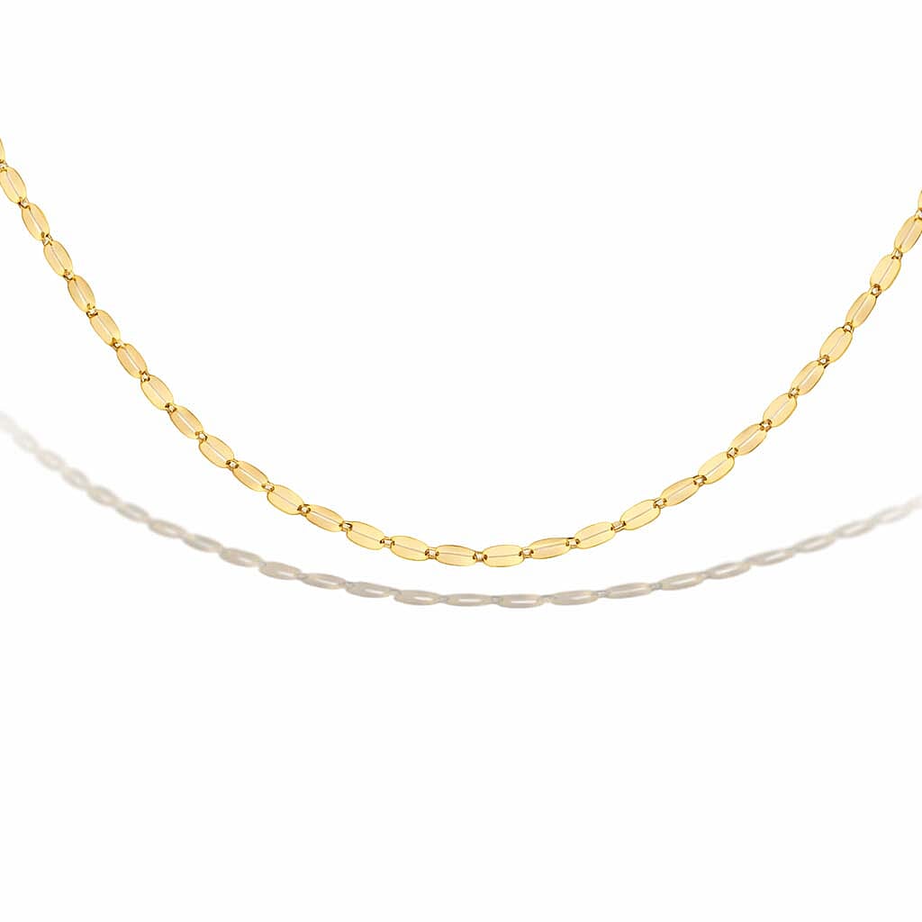 9K Yellow Gold High Finish 1.8MM Forzatina Chain 20 Inch, 0.97 grams