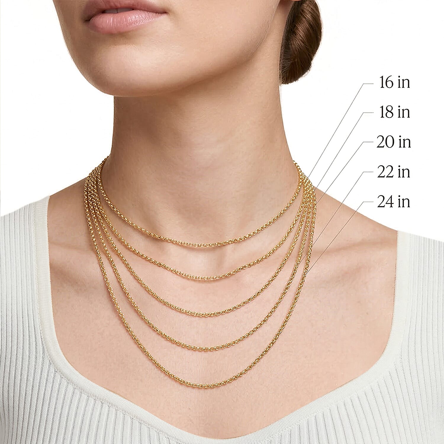 9K Yellow Gold High Finish 1.8MM Forzatina Chain 20 Inch, 0.97 grams