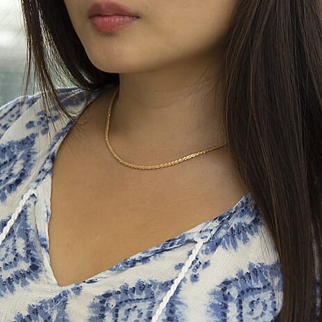 9K Yellow Gold High Finish 2.4MM Tocalle Chain 20 Inch, 3.4 grams