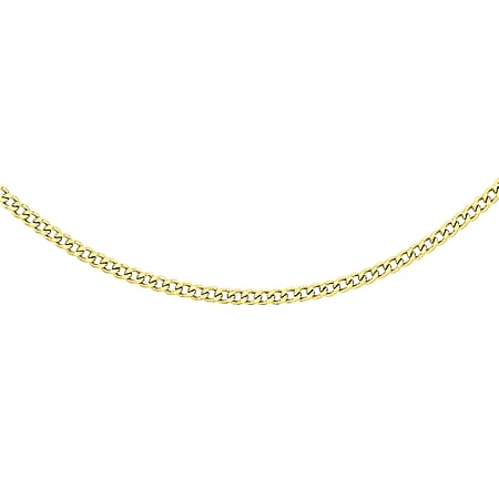 9K Yellow Gold High Finish Flat Curb Chain 22 Inch 2.2 grams