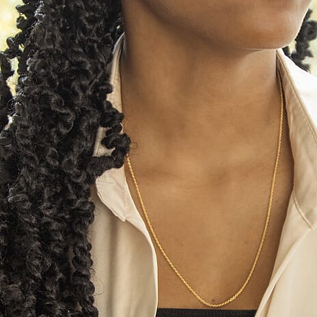9K Yellow Gold High Finish Rope Chain 22 Inch, 4.6 grams