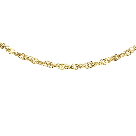 9K Yellow Gold Diamond Cut Twist Curb Chain 24 Inch 1.4 grams