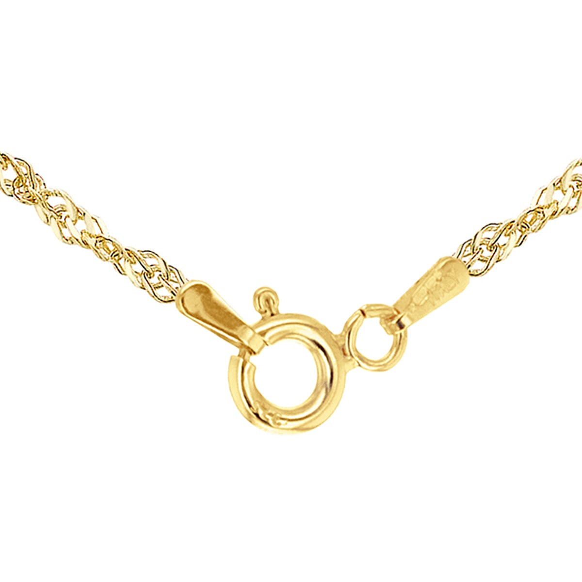 9K Yellow Gold Diamond Cut Twist Curb Chain 24 Inch, 1.4 grams