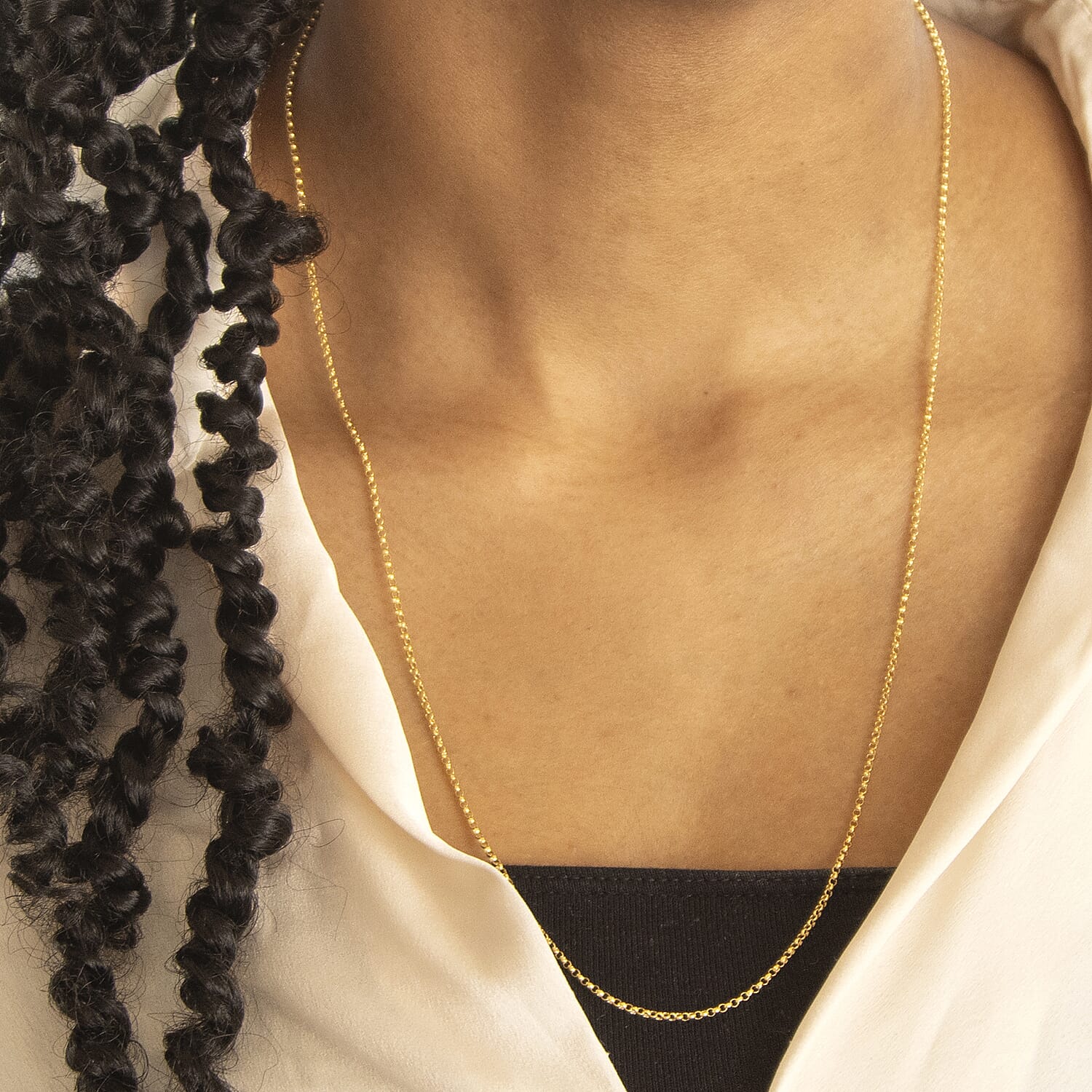 9K Yellow Gold High Finish Round Belcher Chain 24 Inch, 3.5 grams