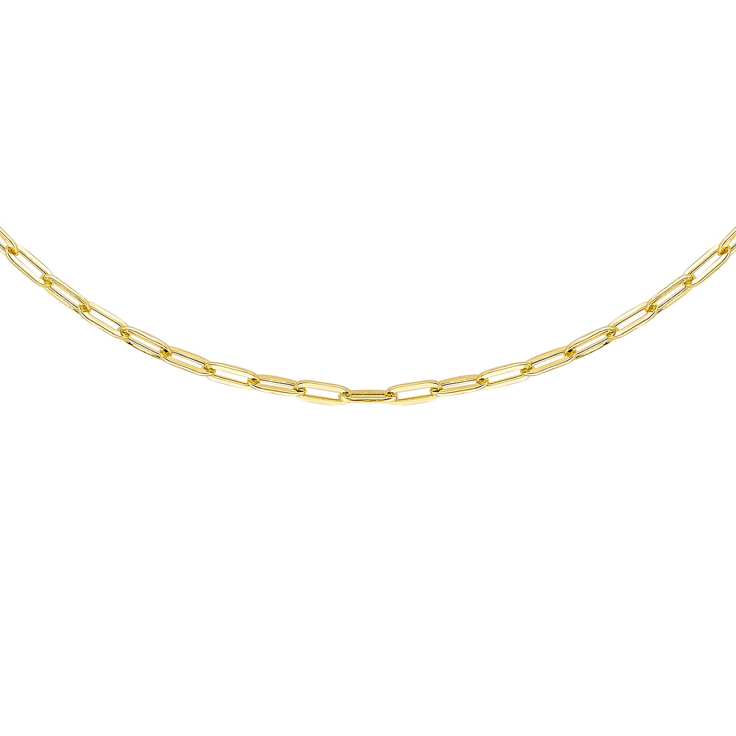 9K Yellow Gold High Finish Paperclip Chain 30 Inch, 3 grams