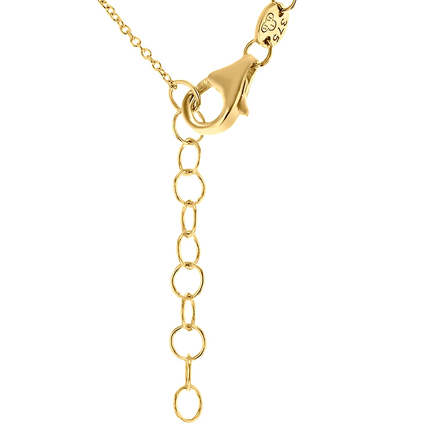 9K Yellow Gold 10MM X 26MM 3 Disc Necklace 17 Inch, 2.3 grams