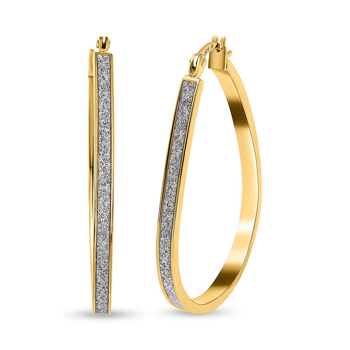 9K Yellow Gold 2.5MM X 35.5MM Stardust Teardrop Earrings 2.1 grams