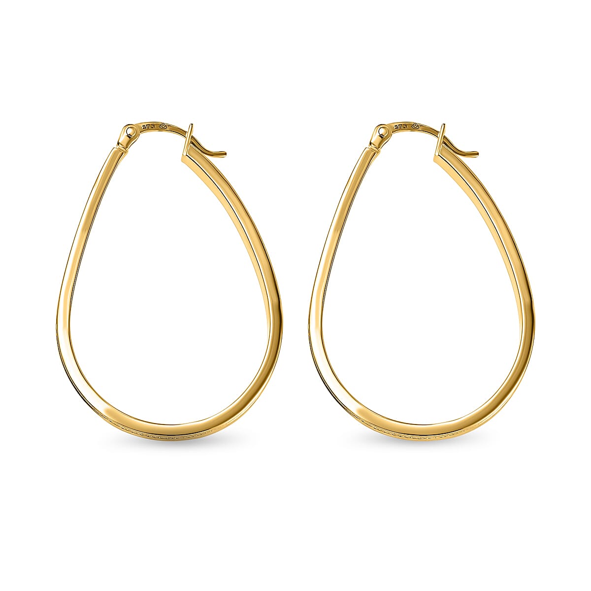 9K Yellow Gold 2.5MM X 35.5MM Stardust Teardrop Earrings 2.1 grams