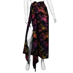 Bali Collection Printed Viscose Sarong (Size 165x120 Cm) - Black, Yellow & Multi