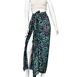 Bali Collection Printed Viscose Sarong (Size 165x120 Cm) - Black & Teal Green