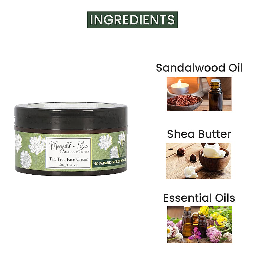 Marigold - Lotus Tea Tree Face Cream - 1.69 oz (50GM)