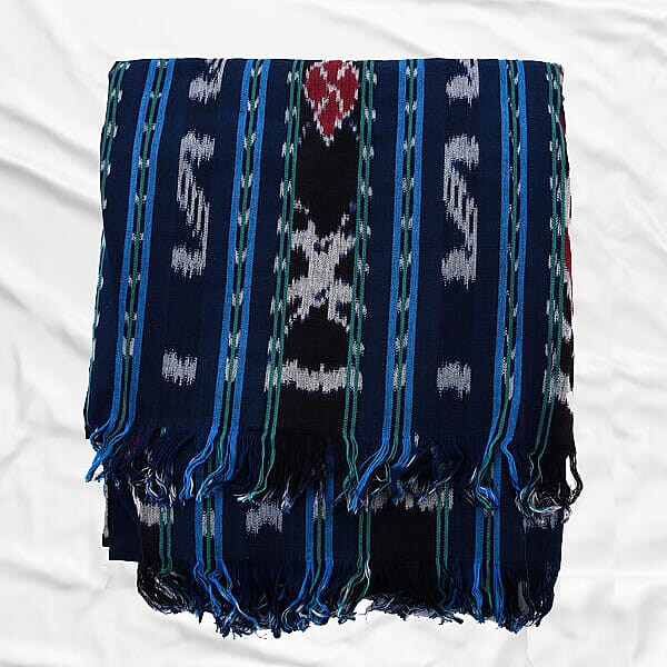 Bali Collection Tenun Throw in Toraja Motif  (Size 120X245Cm) - Navy & Multi