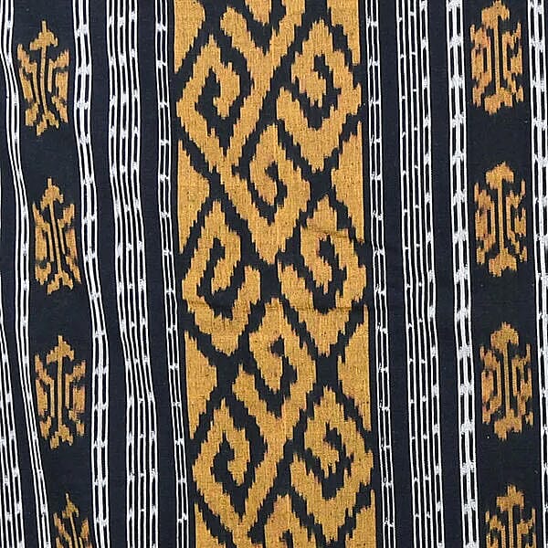 Bali Collection Tenun Throw in Animal Motif  (Size 116x230Cm) - Black and Yellow