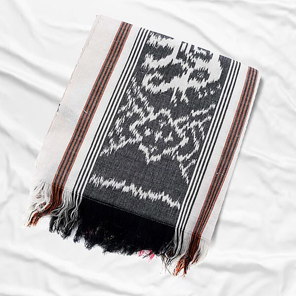 Bali Collection Tenun Throw in Animal Motif  (Size 120x238Cm) - White and Black