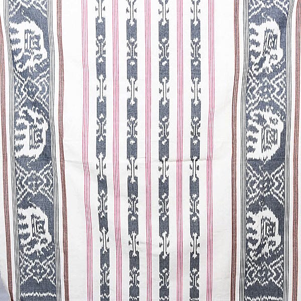 Bali Collection Tenun Throw in Animal Motif  (Size 120x238Cm) - White and Black