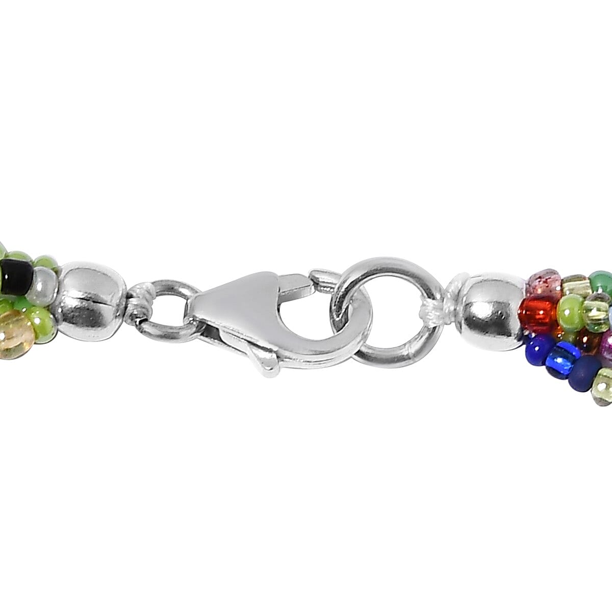 Multi Gemstones Beads Necklace (Size 20) in Platinum Overlay Sterling Silver 184.25 Ct