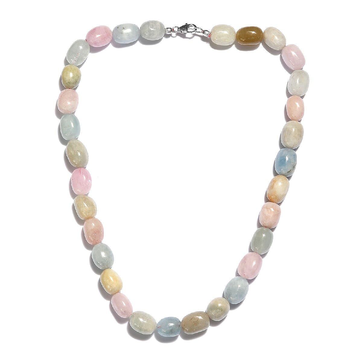 Limited Available- Very Rare Marropino Morganite and Espirito Santo Aquamarine Necklace (Size 20) in Platinum Overlay Sterling Silver 536.50 Ct