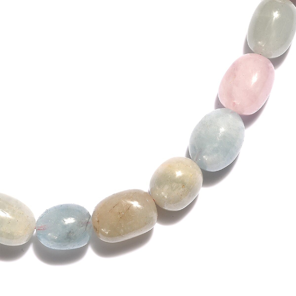 Limited Available- Very Rare Marropino Morganite and Espirito Santo Aquamarine Necklace (Size 20) in Platinum Overlay Sterling Silver 536.50 Ct