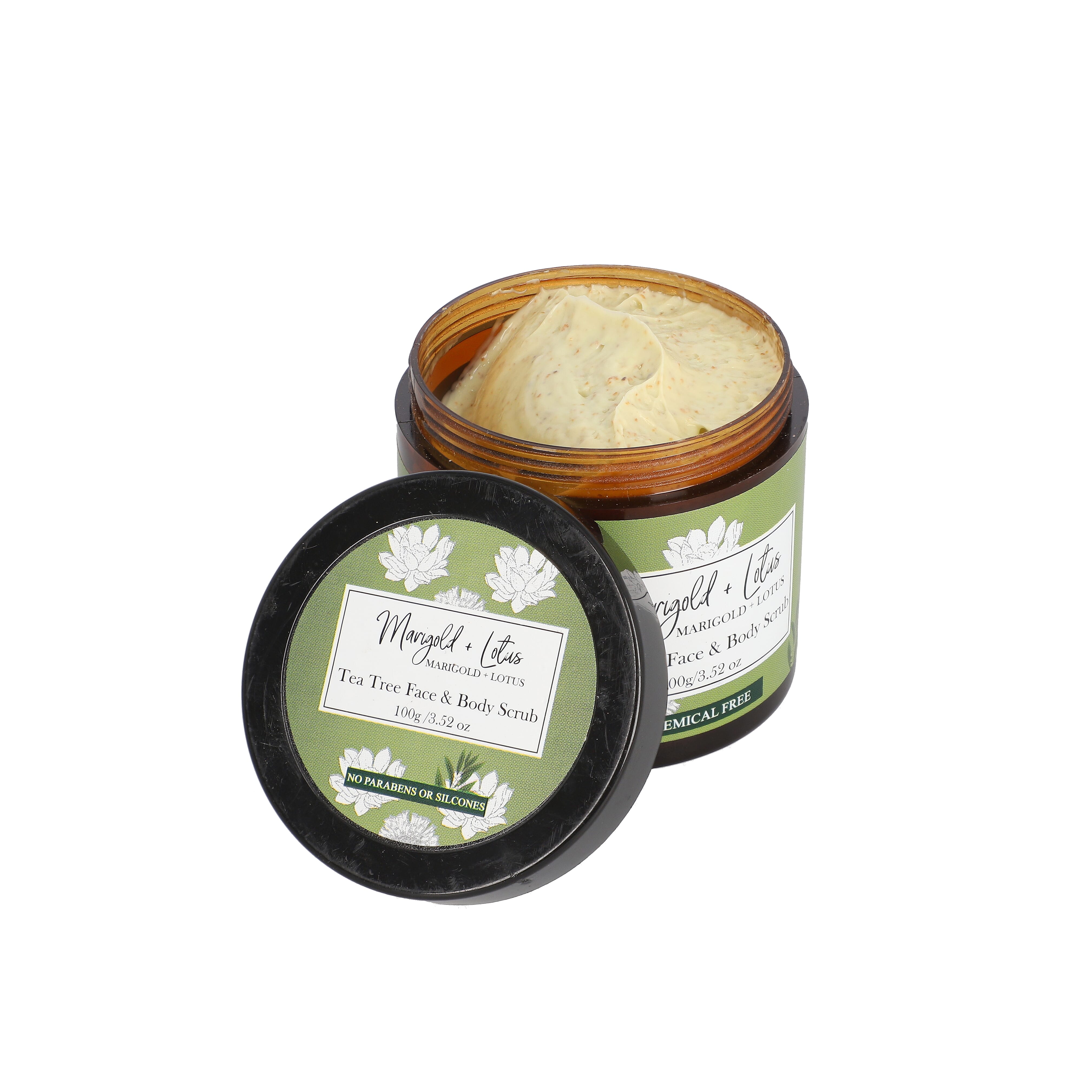 Marigold - Lotus Tea Tree Face and Body Scrub - 3.52 oz