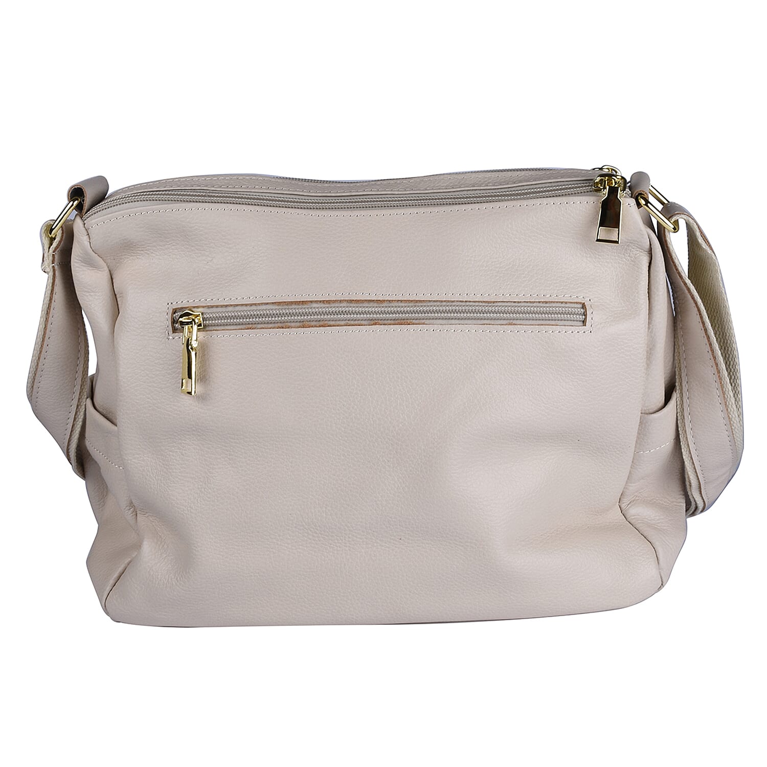 SENCILLEZ 100% Genuine Leather Crossbody Bag (Size 31x13x21cm) - Beige