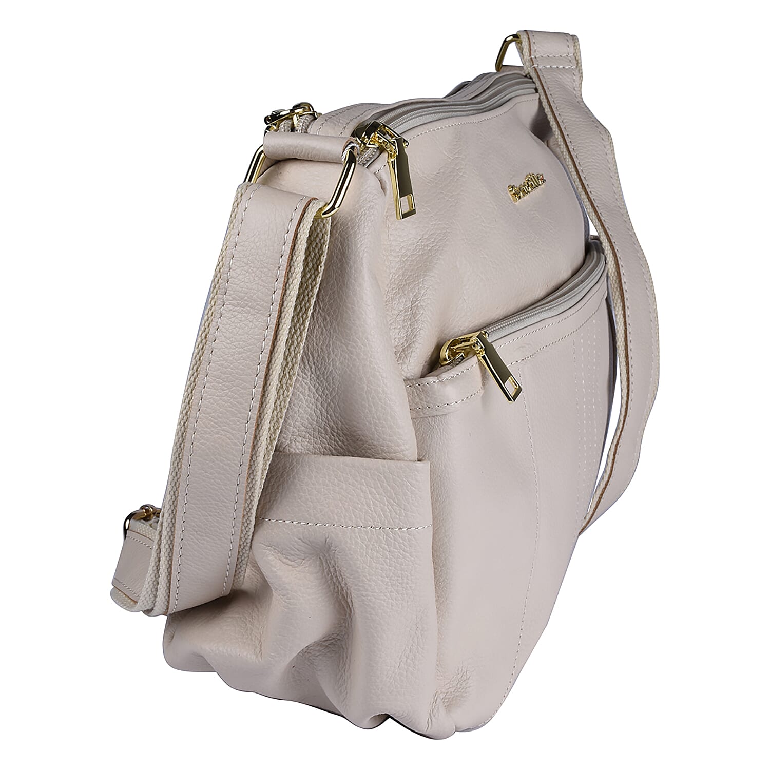 SENCILLEZ 100% Genuine Leather Crossbody Bag (Size 31x13x21cm) - Beige