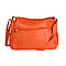 SENCILLEZ 100% Genuine Leather Crossbody Bag (Size 31x13x21cm) - Light Orange
