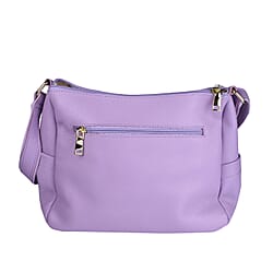 SENCILLEZ 100% Genuine Leather Crossbody Bag (Size 31x13x21cm) - Lilac