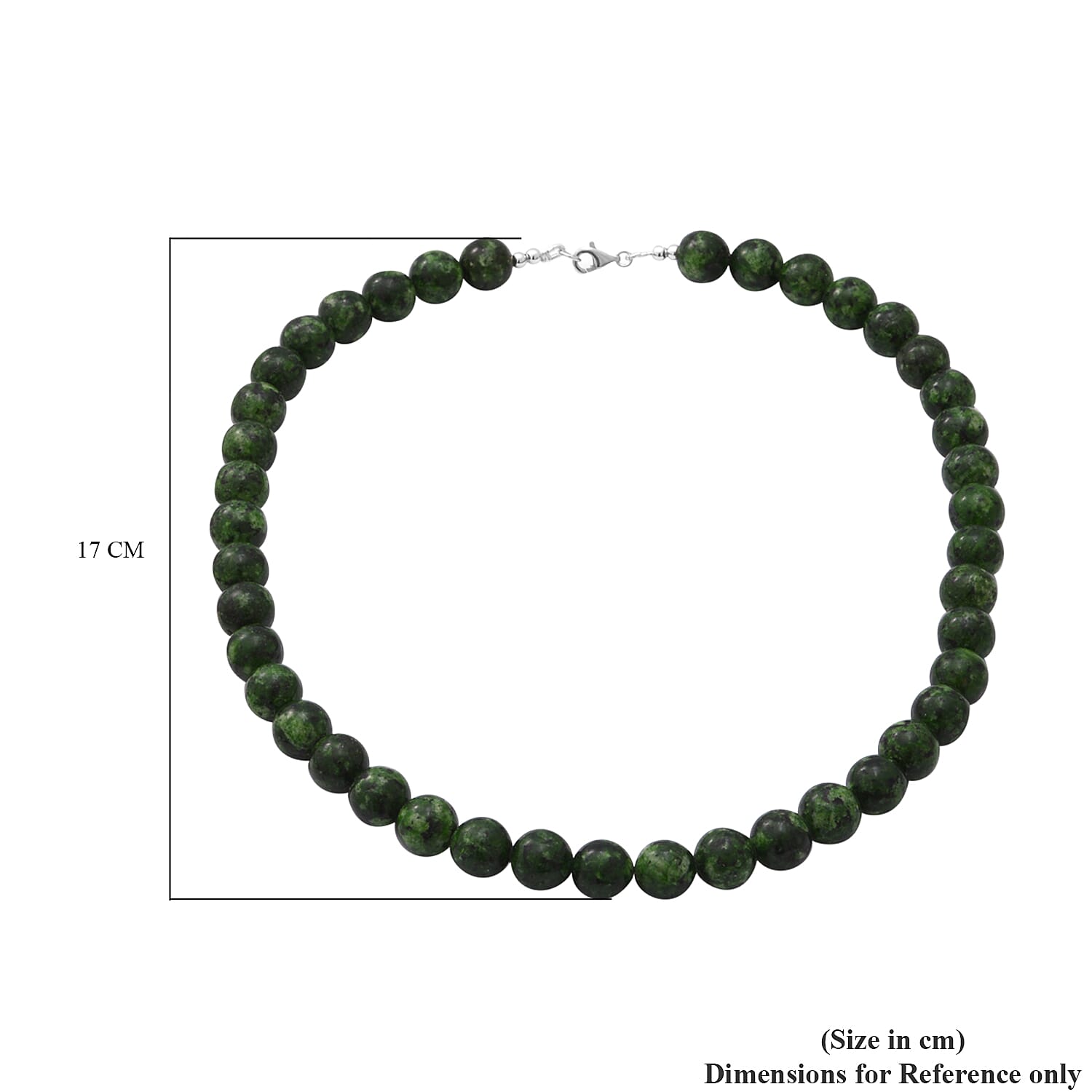 One Time Deal-Green Jasper Necklace (Size - 18) in Sterling Silver 320 Ct.