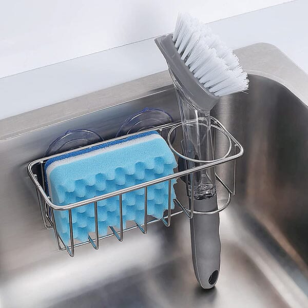 Set Of 2 - 2 in 1 Sink Caddy Organiser (Fits 1 Sponge and 1 Brush) (Size 18x8x7cm)