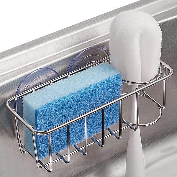 Set Of 2 - 2 in 1 Sink Caddy Organiser (Fits 1 Sponge and 1 Brush) (Size 18x8x7cm)