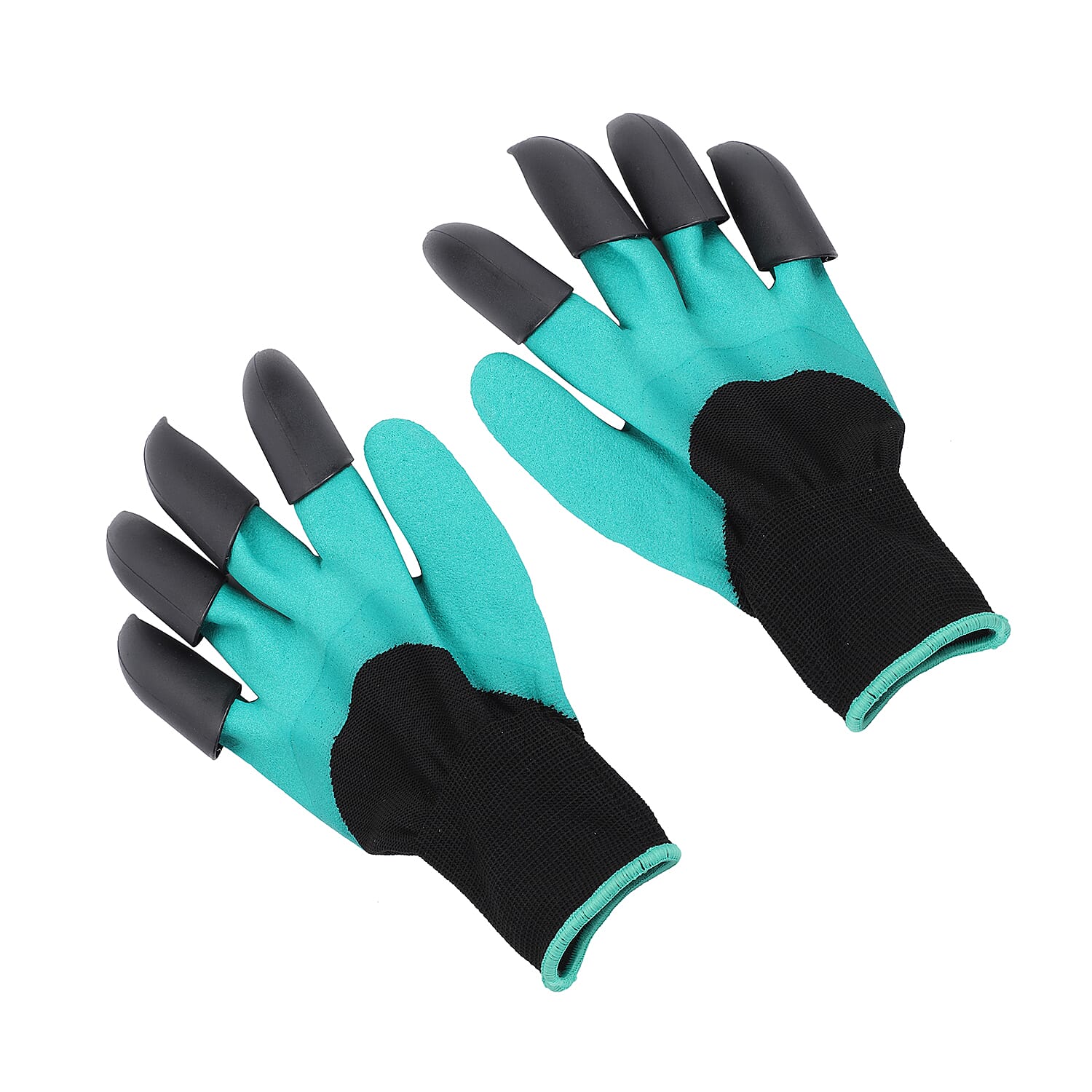 1 Pair Garden Genie Gloves (Size-26x14x4cm) - Teal Green & Black