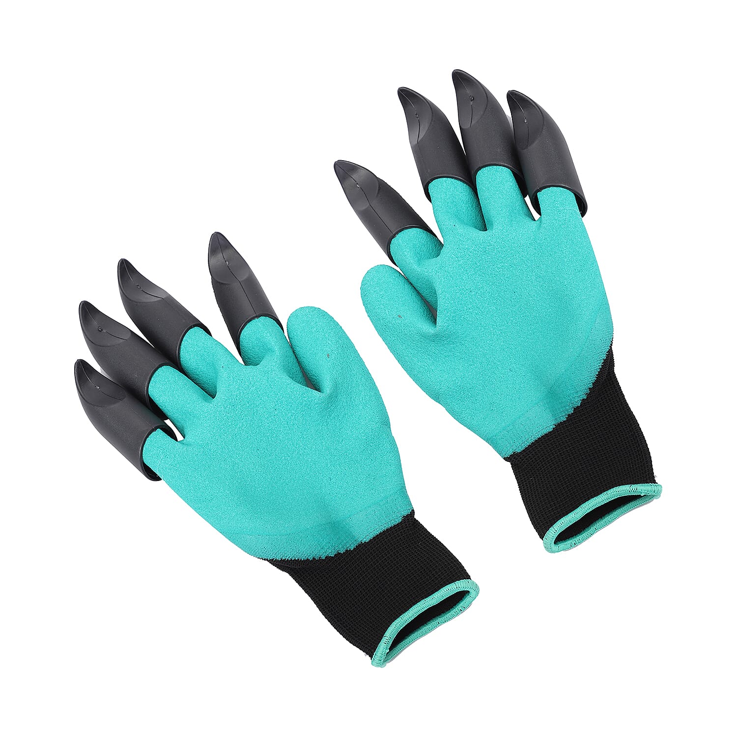 1 Pair Garden Genie Gloves (Size-26x14x4cm) - Teal Green & Black