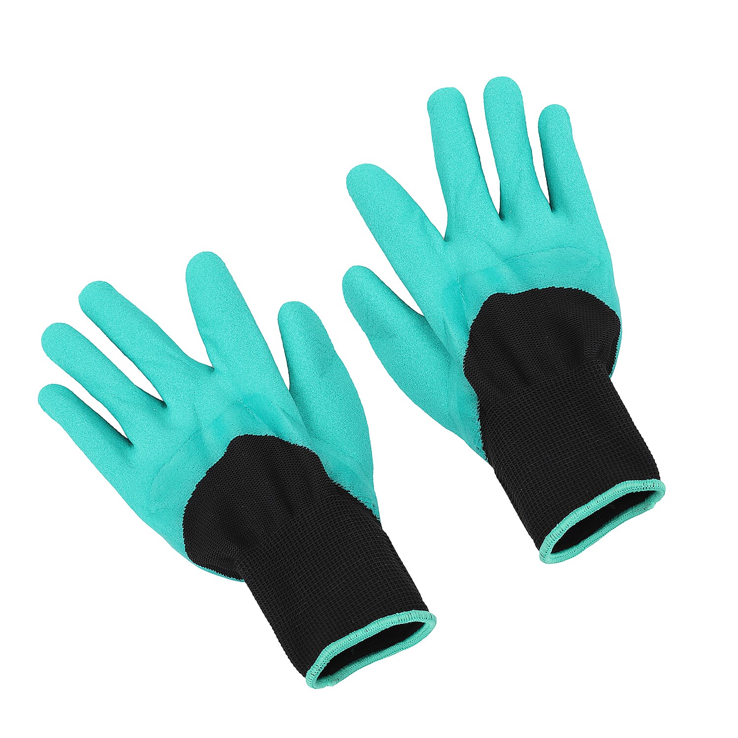 1 Pair Garden Genie Gloves (Size-26x14x4cm) - Teal Green & Black
