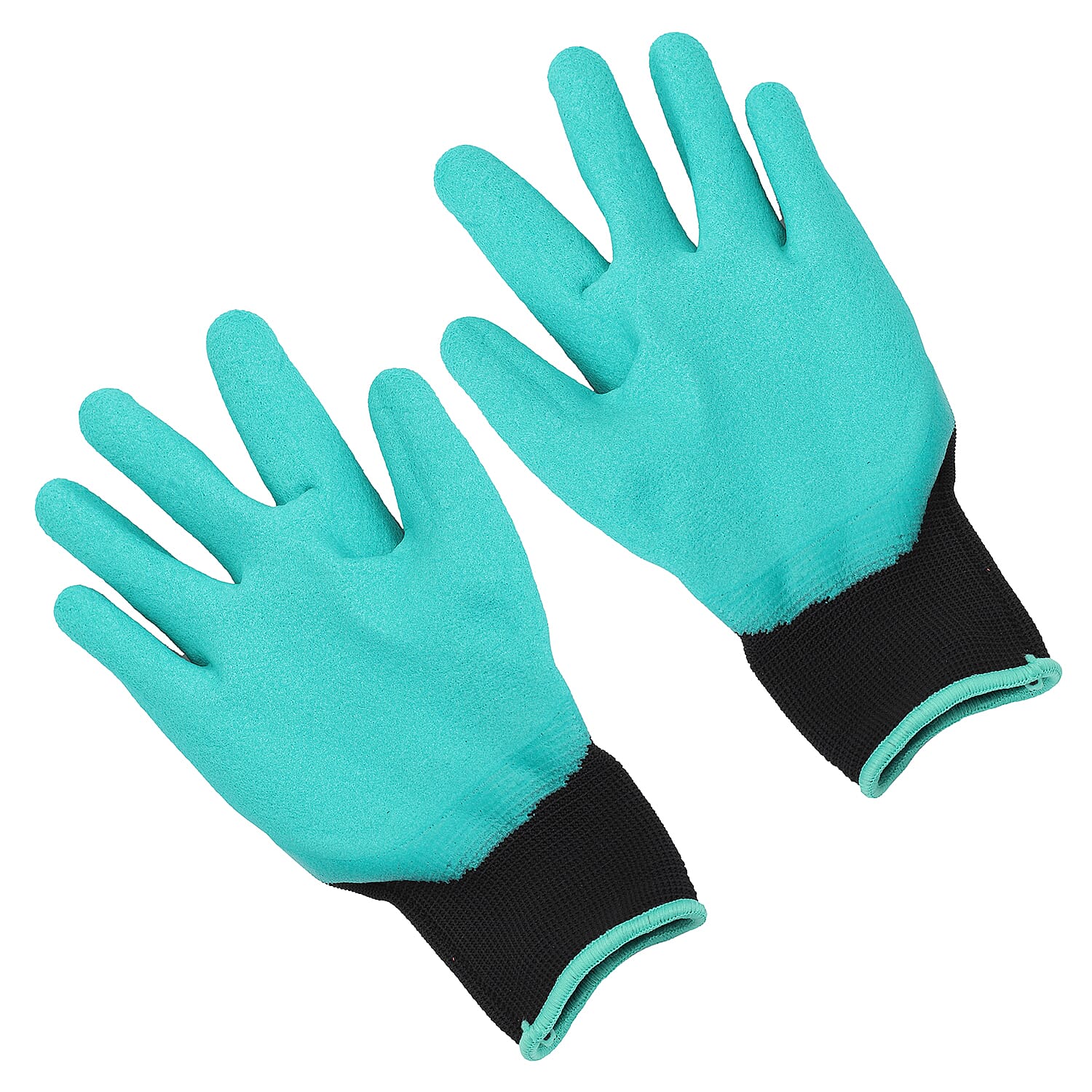 1 Pair Garden Genie Gloves (Size-26x14x4cm) - Teal Green & Black