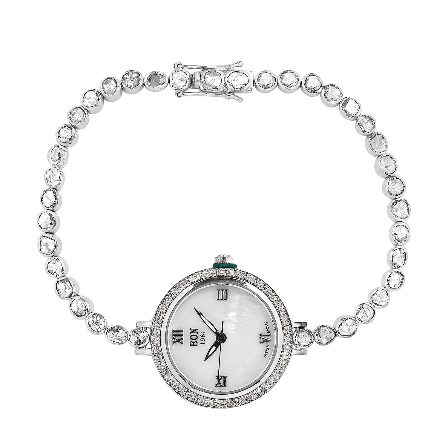 Sterling silver hot sale diamond watch