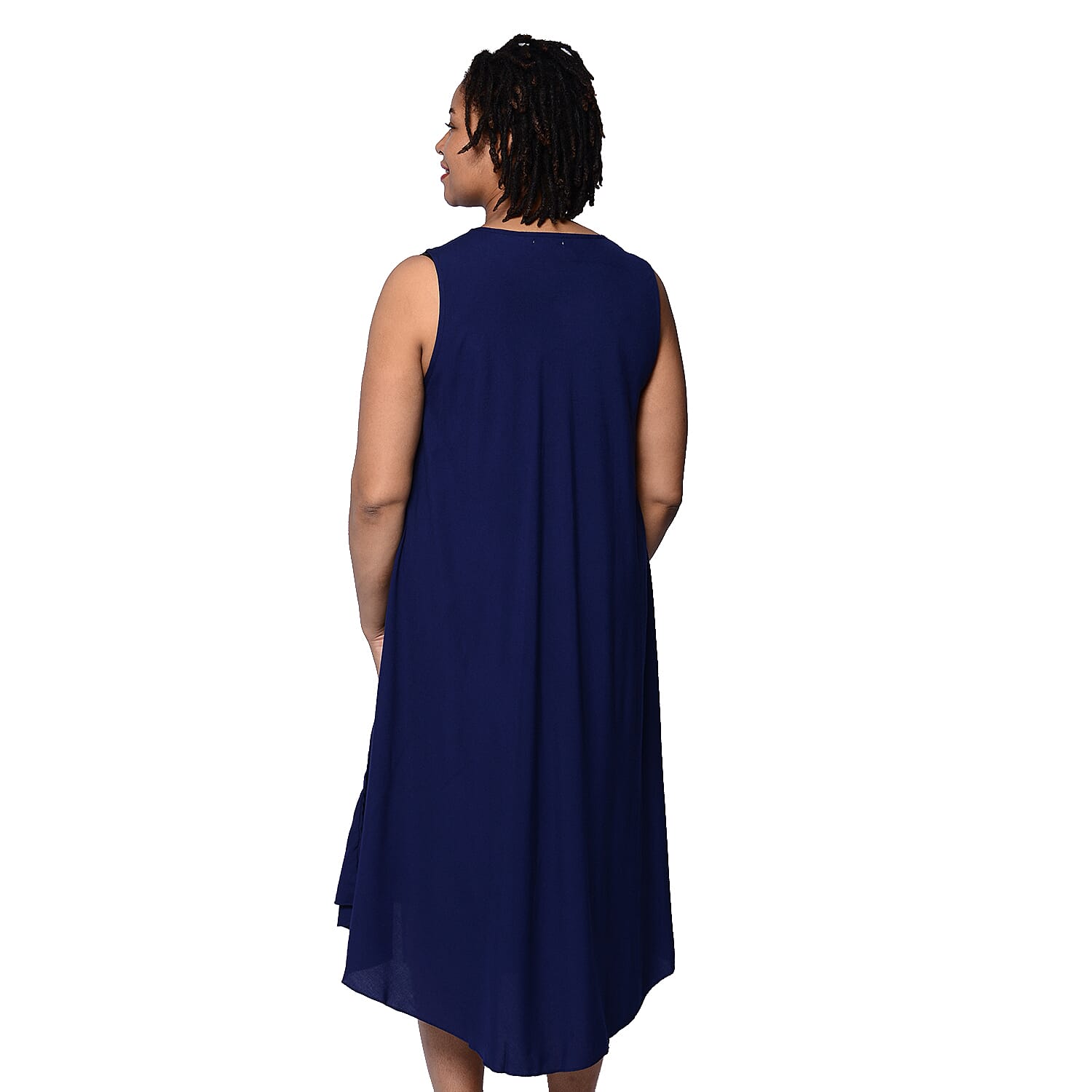 JOVIE Solid Navy Sleeveless Dress (Size up to 20)