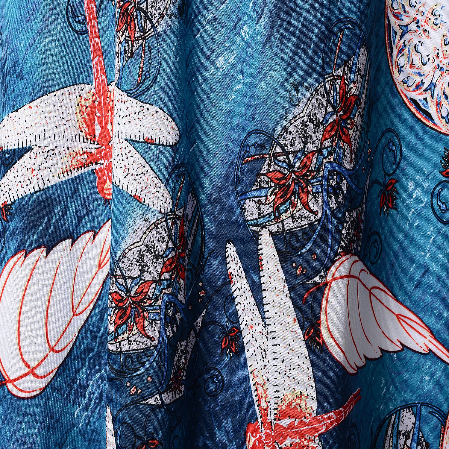 JOVIE Blue and Multi Colour Dragonfly Print Sleeveless Dress (Size up to 20)